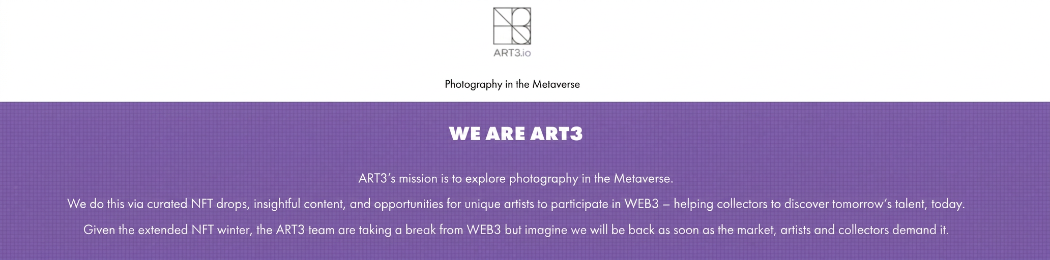 ART3.io website screenshot